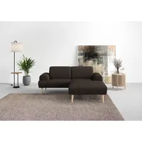 Ecksofa ANDAS "Swift Scandic Design, komfortabler Federkern, Breite 192cm, L-Form", braun (dunkelbraun), B:192cm H:83cm T:176cm, 100% Polyester, Sofas, Ecksofa, Federkern-Polsterung, B/T/H: 192/83/176 cm