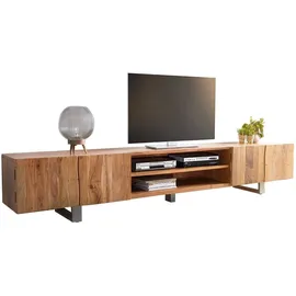 DeLife Live-Edge TV-Lowboard 300 cm 4 Türen 2 Fächer Akazie natur