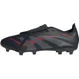 adidas Predator League FOLD-Over Tongue Firm Ground/Multi Ground Football Boots, Core Black/Grey Four/Lucid Red, 43 1/3