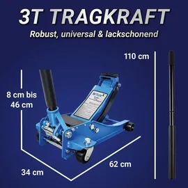 BITUXX Rangierwagenheber Stahl 3T blau
