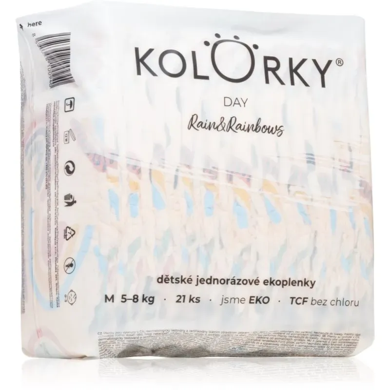 Kolorky Day Rain&Rainbow Einweg-Ökowindeln Größe M 5-8 Kg 21 St.