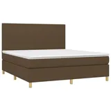 vidaXL Boxspringbett mit Matratze Dunkelbraun 160x200 cm Stoff