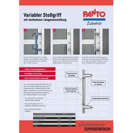 PANTO Stoßgriff-Set Edelstahl Variabel 400-600 mm