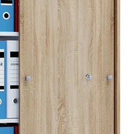 VCM my office Schiebetürenschrank XL Lona 913949 eiche 2 Fachböden 70,0 x 37,0 x 110,0 cm