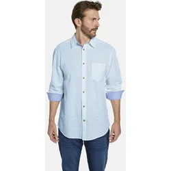 Kurzarmhemd BABISTA "Hemd DELVINO", Herren, Gr. XL, blau, Kurzarm, Hemden, im feinen Karo-Design