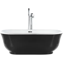 Badewanne freistehend schwarz oval 170 x 77 cm TESORO