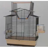 Beiger Vogelkäfig IZA III Cabrio Wellensittichkäfig,Exotenkäfig,Vogelkäfig Vogelbauer Wellensittich Kanarien Voliere Vogelhaus Käfig incl. Badehaus und Trinkröhrchen ...