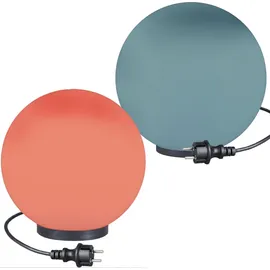 H4L RGB Kugelleuchten 2er Set Ø 30/40cm Kugellampen Außenleuchte Garten Lampe LED - Weiß