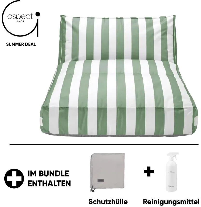 Blomus STAY Outdoor Daybed inkl. gratis Schutzhülle & Reinigungsmittel Lily White/Duck Green 120 x 190 cm