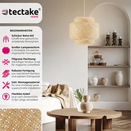 Tectake Lignea Lux 1 E27 rund Holz braun