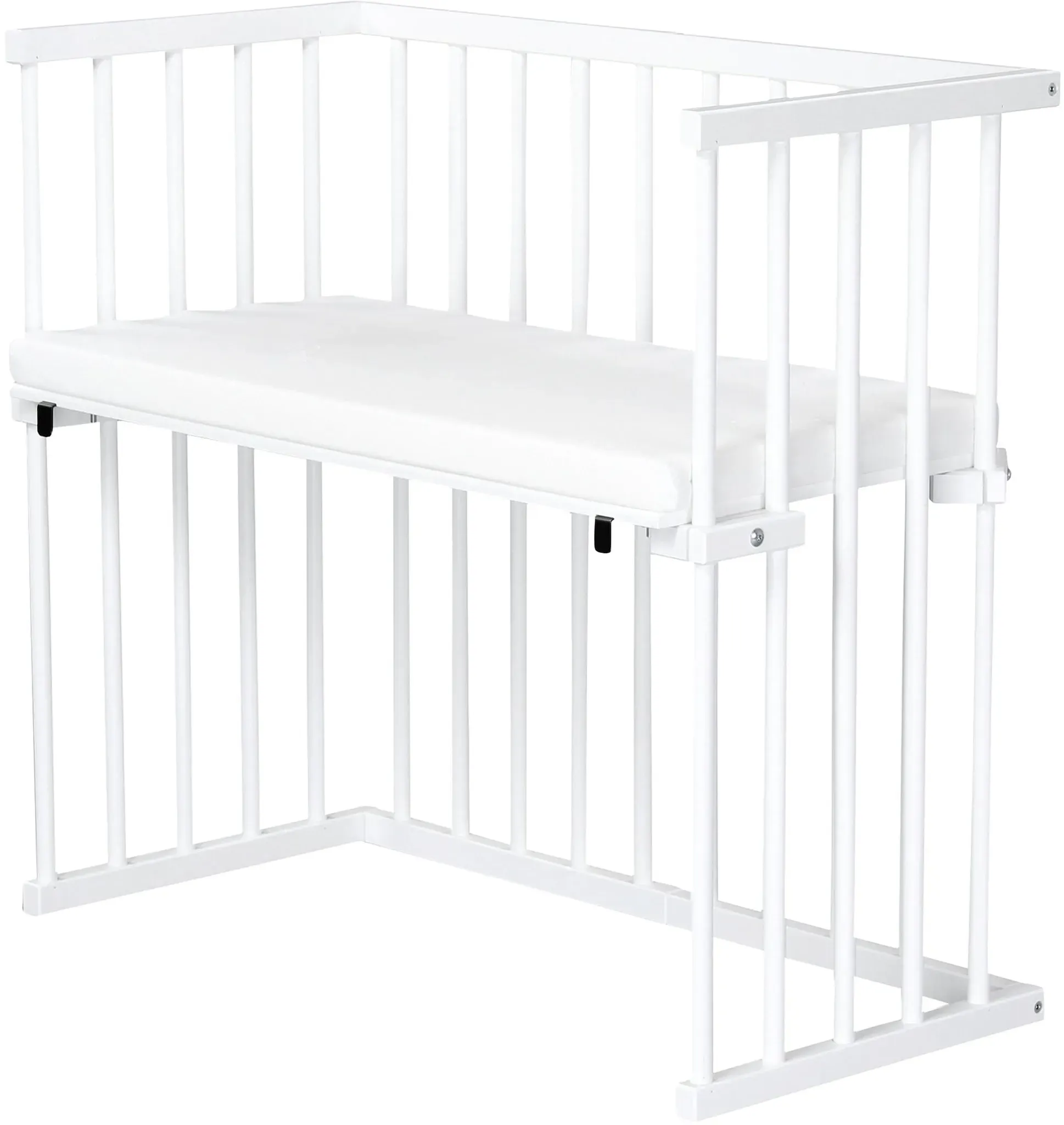 dreamgood Beistellbett Buche inkl. Matratze Prime, weiss