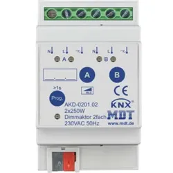 MDT technologies Dimmaktor 2-fach 3TE REG 250W, 230VAC AKD-0201.02