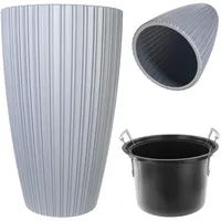 Kadax Runder Blumentopf mit Inneneinsatz, 30 cm, Grau