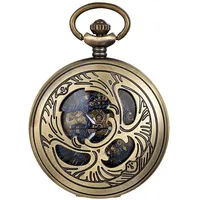 JewelryWe Taschenuhr Automatik Mechanische Herren Retro Hohle Wolken Römischen Ziffern Steampunk Skelett Uhr mit Kette