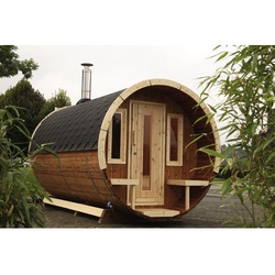 WOLFF FINNHAUS Fasssauna »De luxe«, Fichtenholz, beige, 6 Personen