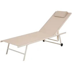 Rollliege BEST "Travis", beige, Gartenliegen, rollbar