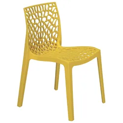 Polypropylen Stuhl Gruvyer gelb hochglanz, stapelbar. Marke Grandsoleil. 52x51x81
