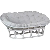 MiaMöbel Papasan Rattansofa 165 cm weiß