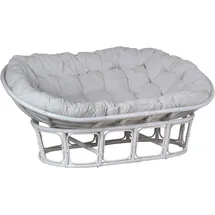 MiaMöbel Papasan Rattansofa 165 cm weiß