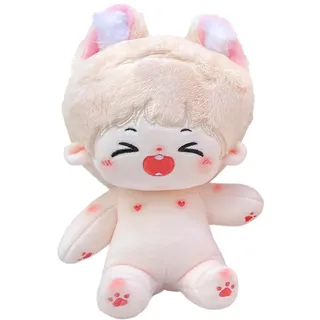 niannyyhouse Kaninchen Ohren Junge Gefüllte Körper 20cm Plüsch Puppe Tragbare Kleidung (10-mit Skelett)