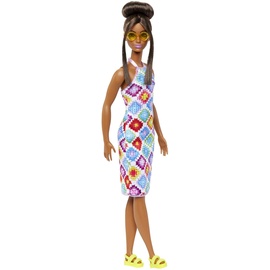 Mattel Barbie Fashionistas Barbie mit Dutt und gehäkeltem Kleid (HJT07)