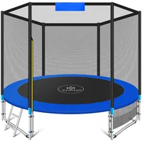 KESSER® Trampolin Outdoor Ø244/305/366/427cm Gartentrampolin Kinder Trampolin Komplettset + Sicherheitsnetz, Leiter & Familien Trampolin für Garten + Seitentasche & Montageset, belastbar bis 150kg