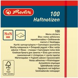 Herlitz Haftnotizen, 100 Blatt, 1 Stück, eingeschweißt, 75 x 75 mm, hellgelb