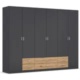 Rauch Drehtürenschrank »Kleiderschrank Schrank Garderobe Wäscheschrank GAMMA in 3 Breiten«, mit 6 Schubladen, in schlichtem Design TOPSELLER MADE IN GERMANY, grau