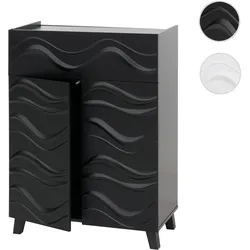 Kommode HWC-N86, Schrank Sideboard Anrichte, 3D-Wellen-Design Push-to-open T√oren 107x76x36cm ~ schwarz