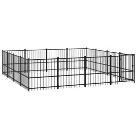 vidaXL Hundezwinger 15,05 m2 Stahl Schwarz