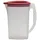 ENGELLAND - 1 x Getränkekrug mit Deckel, Rot-Transparent, für Saft, Wasser, Eistee, Softdrinks, Kanne, Behälter, Kühlschrankkrug, Multifunktionsbox, 2 Liter, Füllskala, BPA-frei, Kunststoff