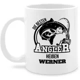 Tasse Tassen 325ml - Angeln - Angler Geschenk - 325 ml - Weiß - angel fischen karpfen angler+tasse fisch name angelzubehör geschenke personalisierte sachen geschenk+für+angler