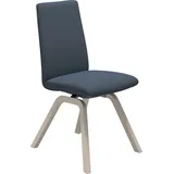 Polsterstuhl STRESSLESS "Laurel", blau (blau dinamica, eiche gekalkt), B:49cm H:92cm T:59cm, Microfaser DINAMICA (88% Polyester, 12% Polyurethan), Stühle, Polsterstuhl, Low Back, Größe M, mit schräggestellten Beinen in Eiche gekalkt