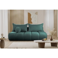 Fun Möbel Schlafsofa Designersofa Sofa 3-Sitzer anzia in Stoff Ascot Bukla Petrol