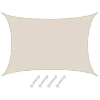 AMANKA UV Sonnensegel Wasserdicht 6x4 - Rechteckig - Sonnenschutz Segel Garten Terrasse