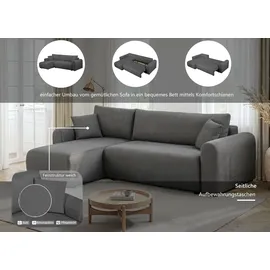 OTTO home Eckcouch Cord 2-Sitzer Grau