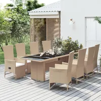 vidaXL Garten-Essgruppe 9-tlg. Beige