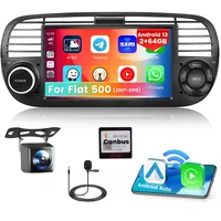 【2+64G】 Hikity Android 11 Autoradio für FIAT 500 (2007-2015)mit Navi Wireless Apple Carplay Touchscreen Autoradio Bluetooth mit 7 Zoll Bildschirm Android Auto WiFi HiFi RDS FM SWC Mic Rückfahrkamera