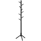 VASAGLE Garderobenständer Massivholz Schwarz