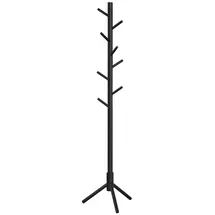 VASAGLE Garderobenständer Massivholz Schwarz