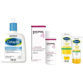 Galderma Laboratorium Excipial & Cetaphil Set: Reinigung, Pflege & UV-Schutz