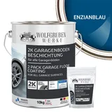 WO-WE Bodenversiegelung 2K Garagenbodenbeschichtung W707, Betonfarbe, Garagenfarbe, Bodenbeschichtung blau
