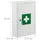 Relaxdays Medizinschrank, abschließbar, 2 Fächer, HxBxT: 32 x 21,5 x 9,5 cm, für Medikamente, Arzneischrank, weiß/grün,