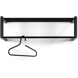 Industrial Garderobe in Schwarz pulverbeschichtetem Stahl