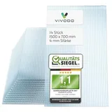 Vivodo Gewächshausplatten 14 Stk. | Hohlkammerplatten Doppelstegplatten 4mm | Platten für Gewächshaus | 700 x 1500 mm