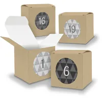 Adventskalender zum Füllen 24x Würfel BRAUN 650mm inkl Stickerbogen V05 Z25