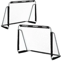 Relaxdays Fußballtor 2er Set, Kinder & Erwachsene, HBT: 110 x 150 x 75 cm, Metall, stabile Tore Fußball, schwarz