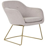 DKD Home Decor Beige Gold Metall 63 x 64 x 70 cm Sessel, Stoff, bunt, Estándar