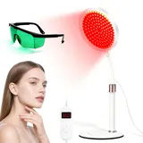 GBKDQQ Rotlichtlampe 126 LEDs, Infrarotlampe 850nm & 660nm mit Sockel, 5 Helligkeitsstufen & Timer 5-30min, Schwanenhals Lampe, Rotlicht für Gesicht und Körper zur Heim, Büro