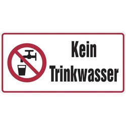 Hinweisschild, Kein Trinkwasser + Symbol, 200x400mm, Alu geprägt - 400x200x0.45 mm Aluminium geprägt